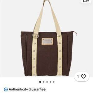 Louis Vuitton Antigua Cabas MM Brown and Cream Tote